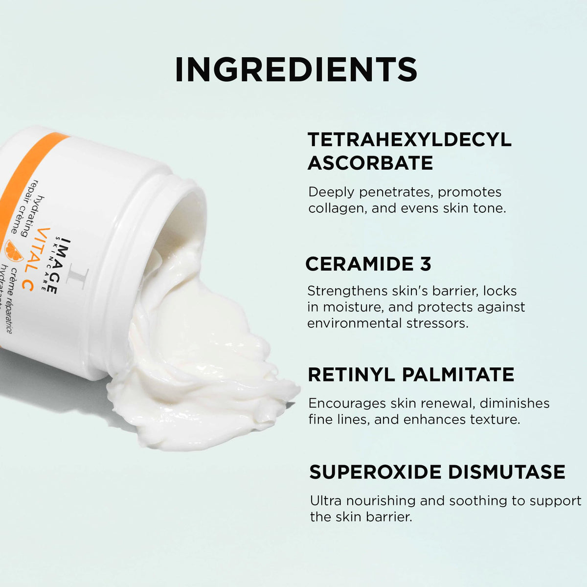 IMAGE Skincare VITAL C applied to neck and décolletage showing extended hydration benefits
