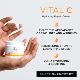 IMAGE Skincare VITAL C open jar cream texture highlighting rich moisturizing finish