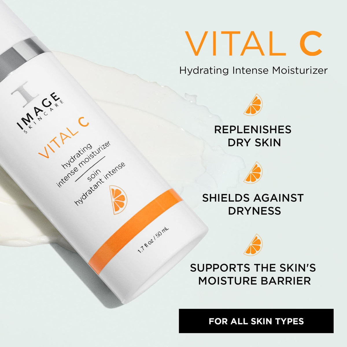 IMAGE Skincare close-up of cream texture illustrating lightweight yet rich hydration feel