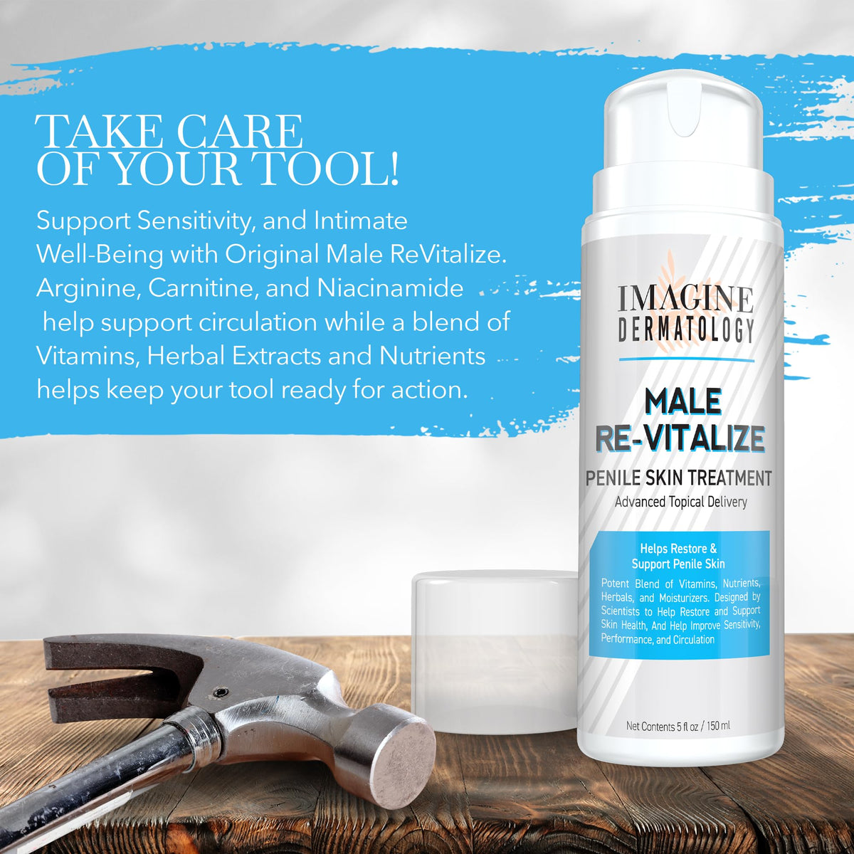 Imagine Dermatology product label close-up highlighting ingredient list and benefits
