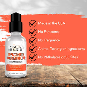Imagine Dermatology cream texture close-up displaying rich moisturizing consistency