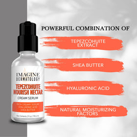 Imagine Dermatology ingredients label highlighting tepezcohuite and hyaluronic blend