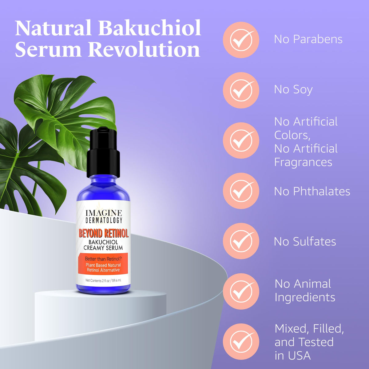 Imagine Dermatology creamy bakuchiol texture close-up demonstrating smooth application