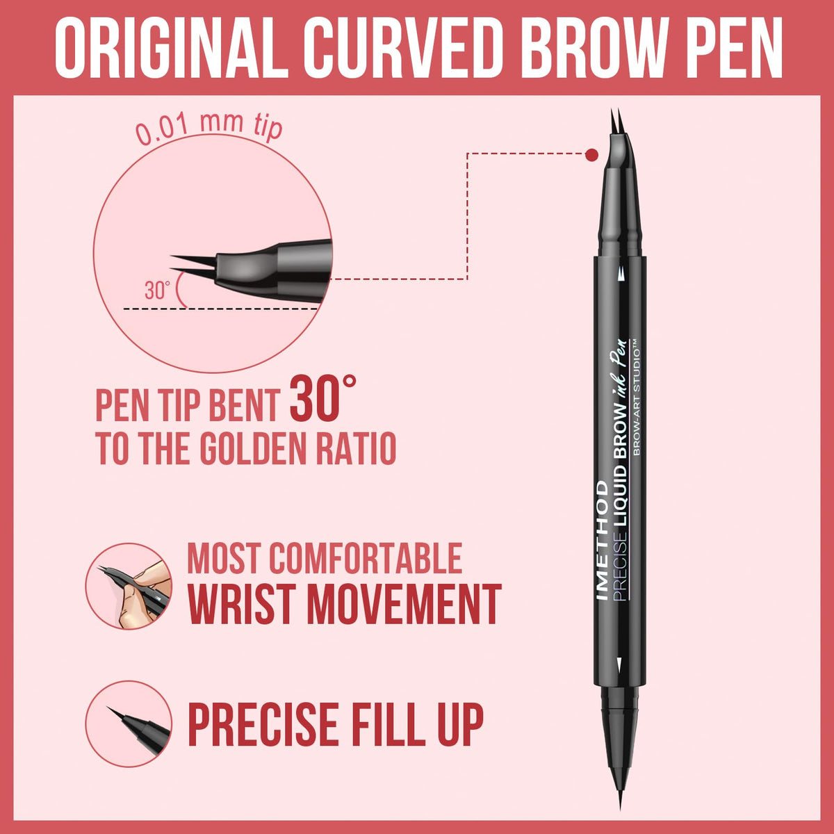 iMethod application on eyebrow shows hair-like strokes and realistic finish