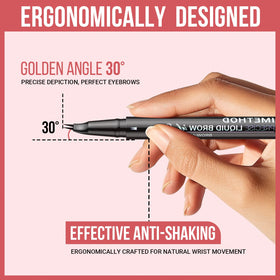 iMethod dual-ended brow pen detail highlighting both micro-fork and brush tips for precision