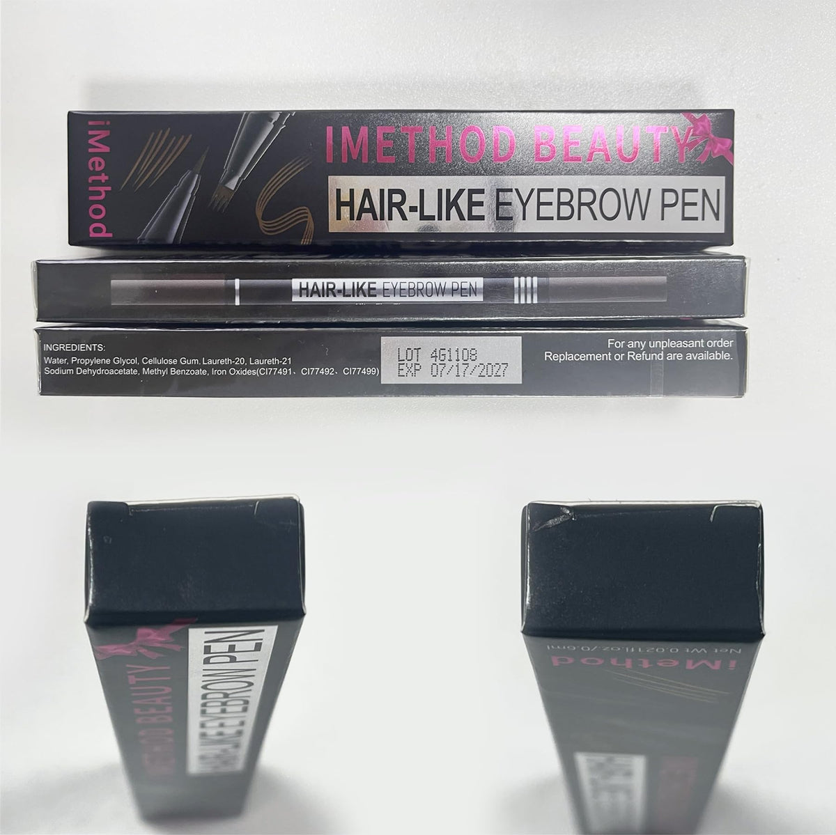 iMethod applying pen in front of mirror showing quick everyday use