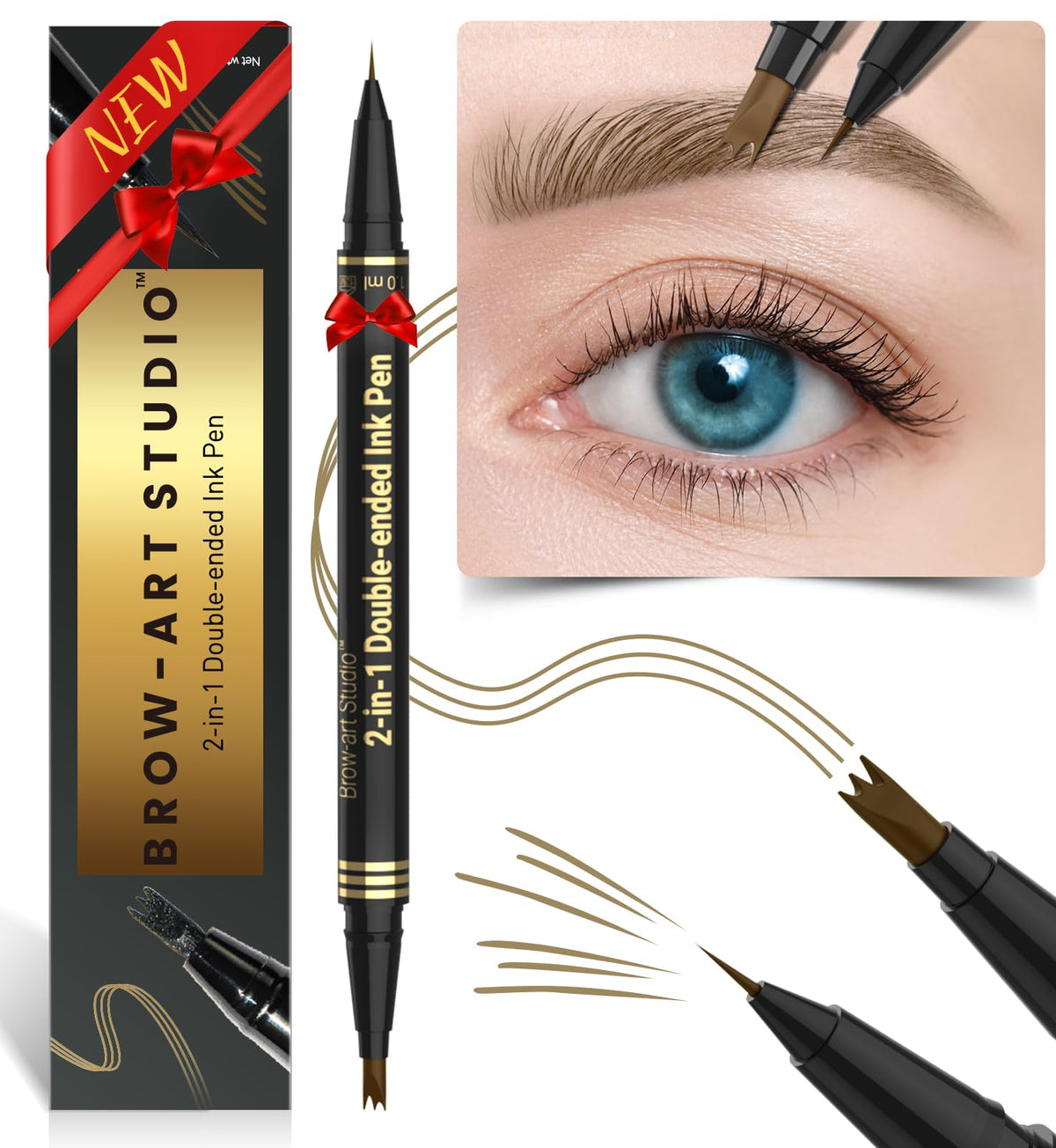 iMethod brow pencil front view showing packaging and dual ends for easy use