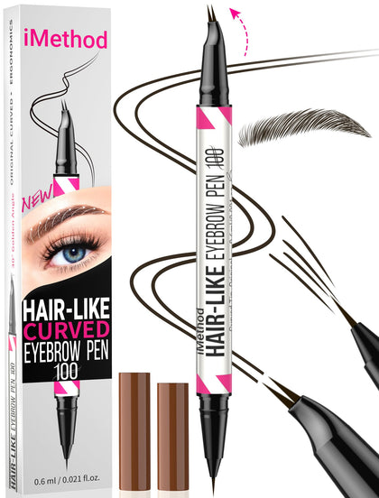 iMethod eyebrow pen front view showing sleek packaging and compact design for portability