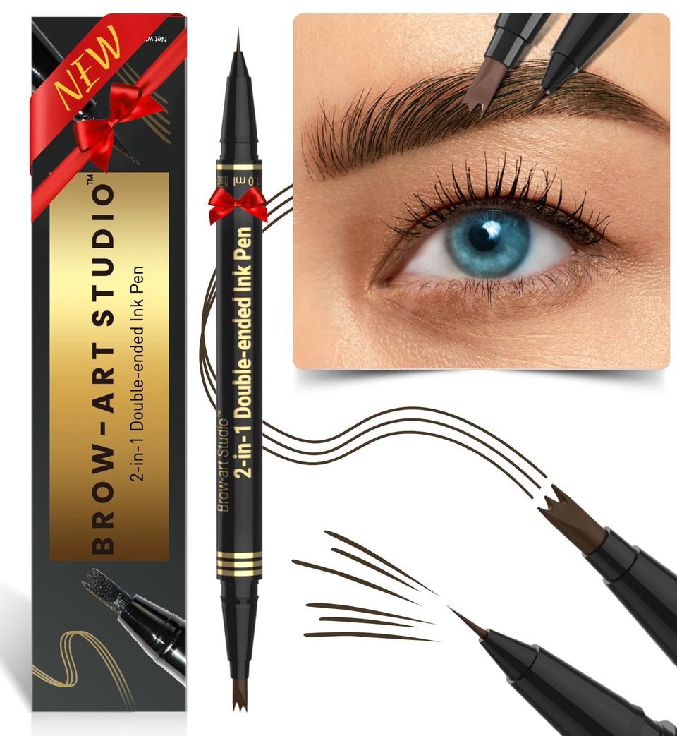 iMethod dual-ended brow pen front view showing both tips for precise shaping