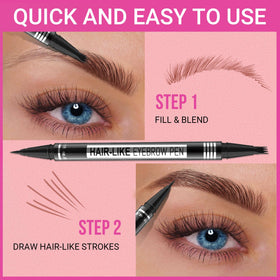 iMethod eyebrow pen compact size in makeup bag highlights travel-friendly convenience
