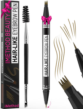 iMethod eyebrow pen front packaging showing product and shade light brown for easy identification