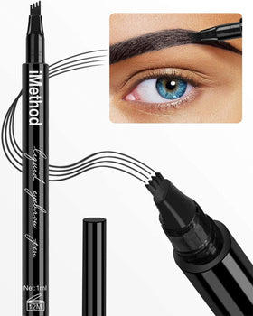 iMethod eyebrow pen front packaging shows sleek pen and black shade benefit precise application