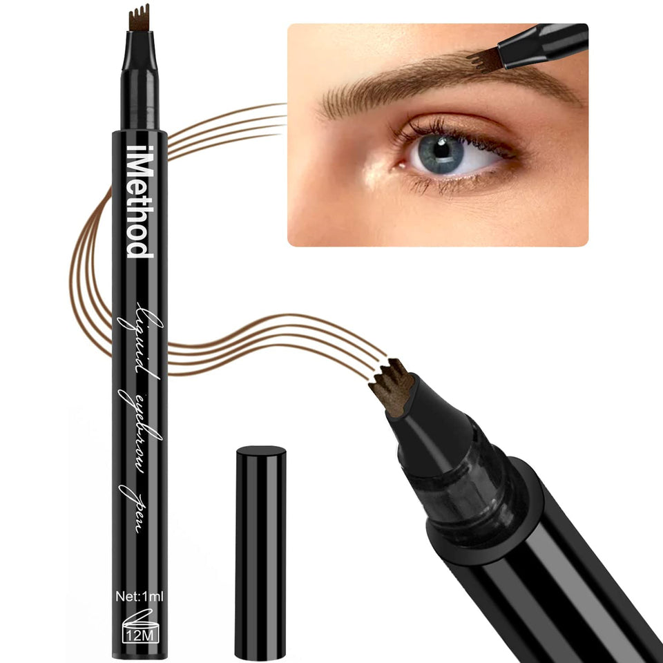 iMethod eyebrow pen front view showing slim brown pen and packaging for precise shaping