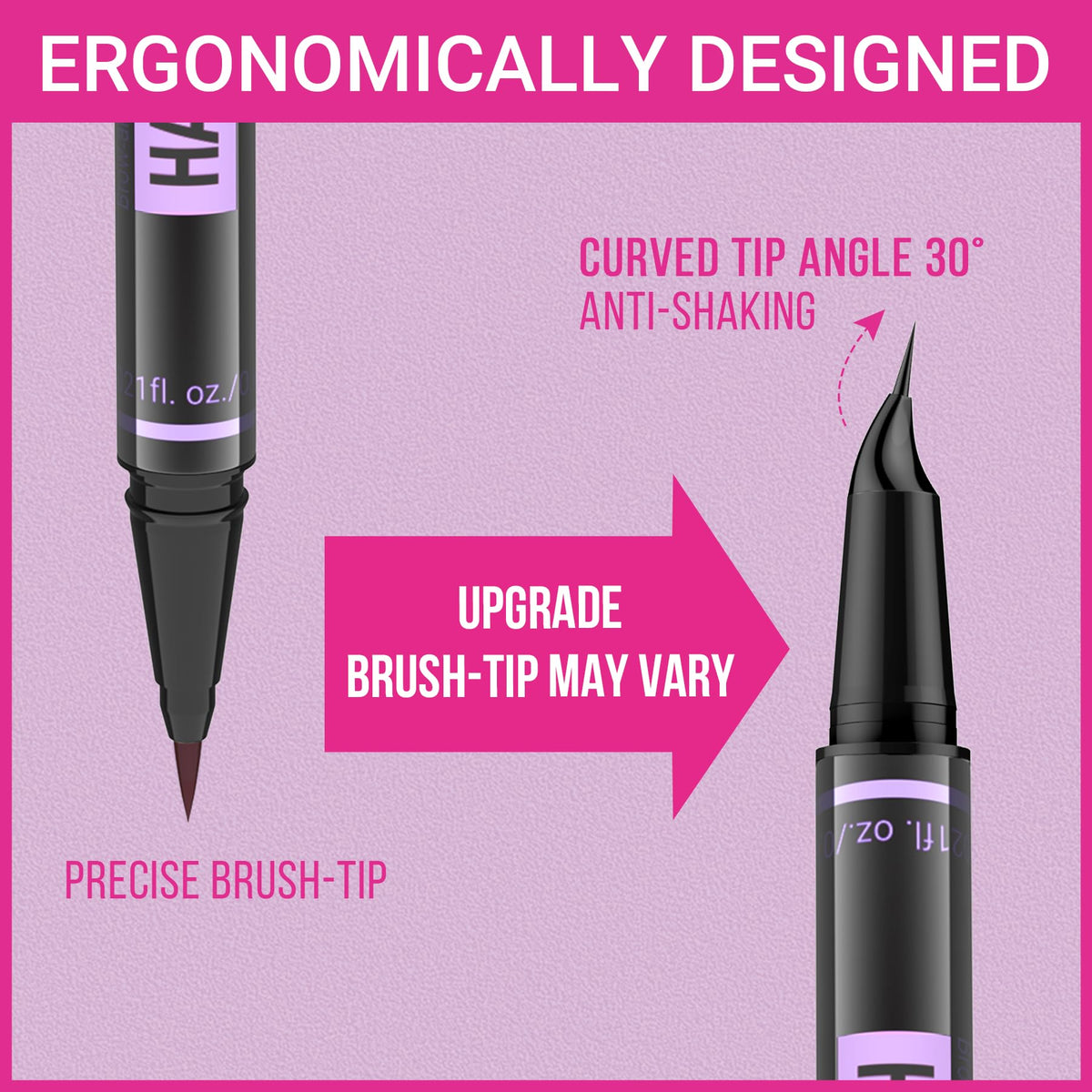 iMethod eyebrow pen packaging and cap conveying secure storage and protection