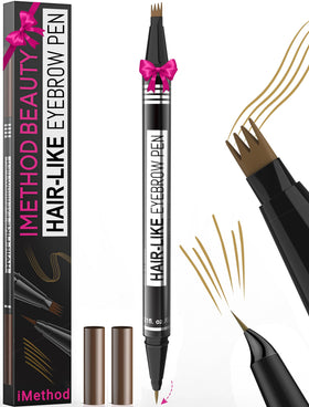 iMethod eyebrow pencil front view showing compact dual-ended design for portability