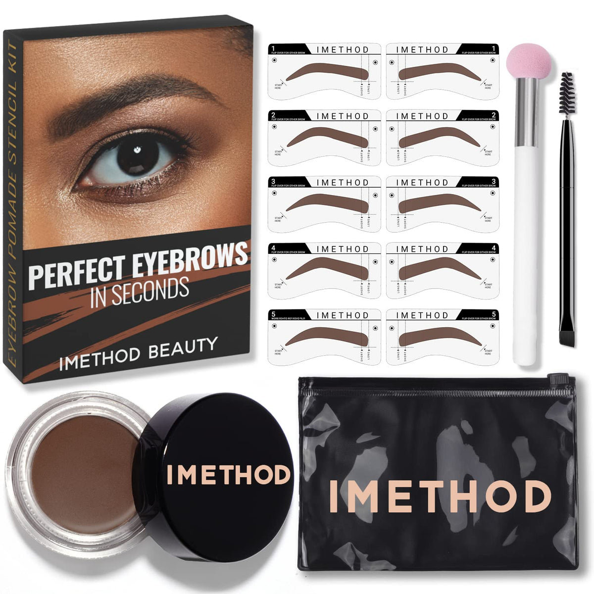 iMethod front packaging showing complete brow kit and organized tools for fast application