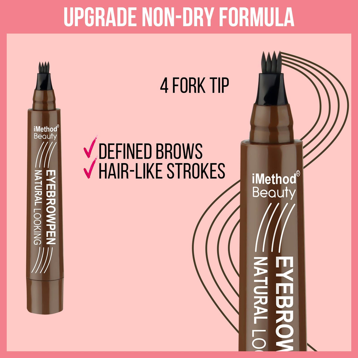 iMethod pen held in hand showing true size and travel-friendly benefit