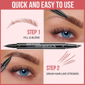 iMethod pen inside makeup bag shows portable size and on-the-go readiness
