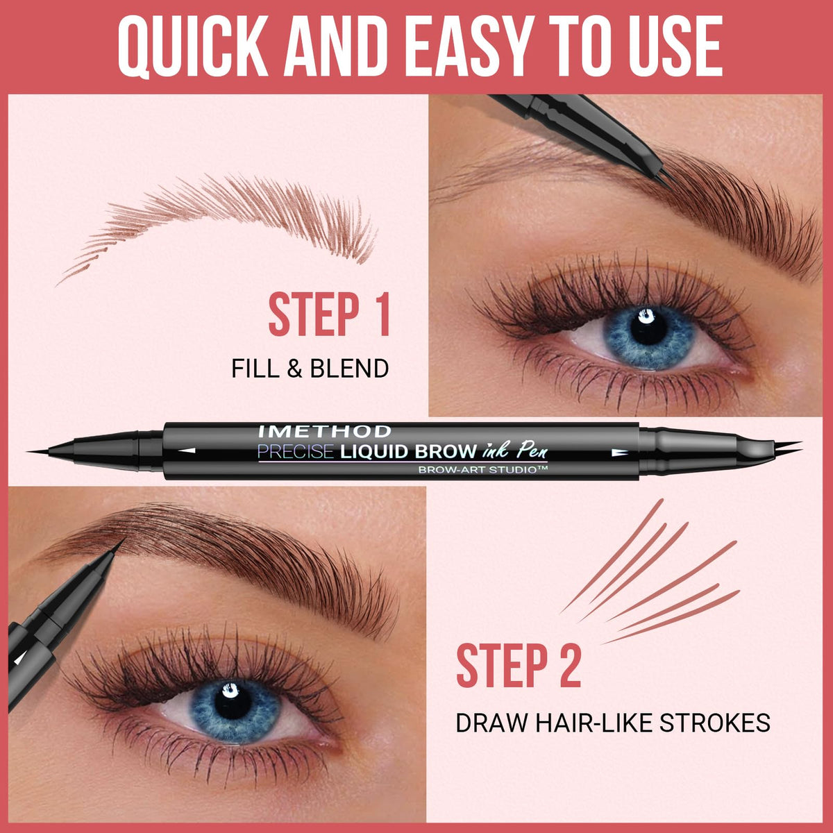 iMethod pigment swatch showing dark brown strokes for natural-looking brows