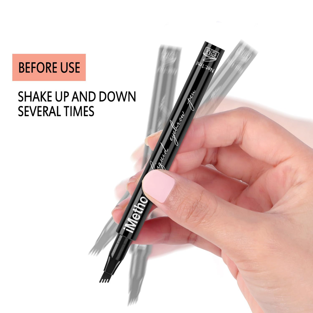 iMethod pen size next to a coin showing compact travel-friendly benefit