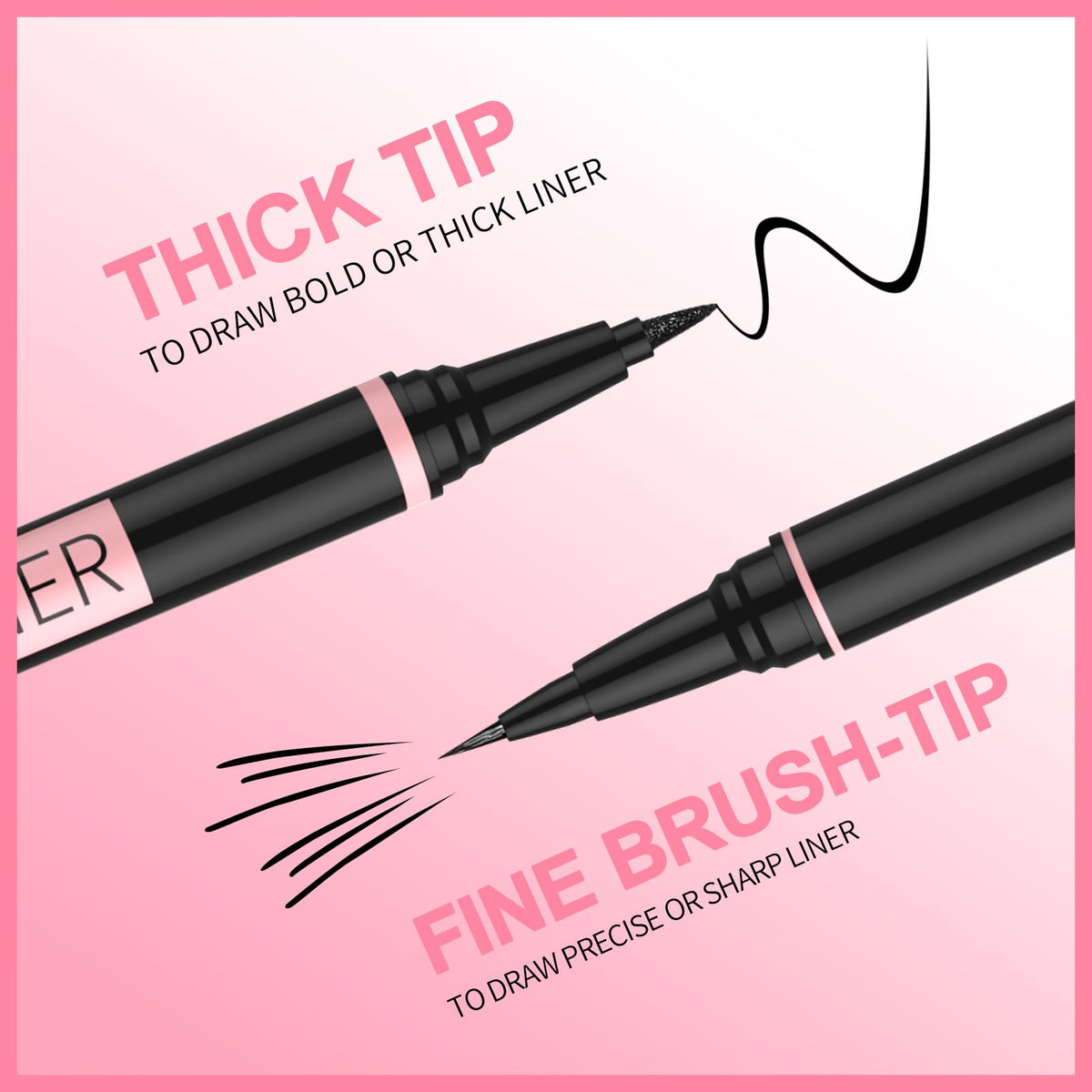 iMethod close-up of thick tip for filling wings and bold matte lines