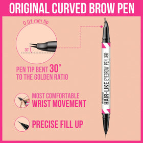 iMethod usage demonstration strokes showing natural hair-like eyebrow filling