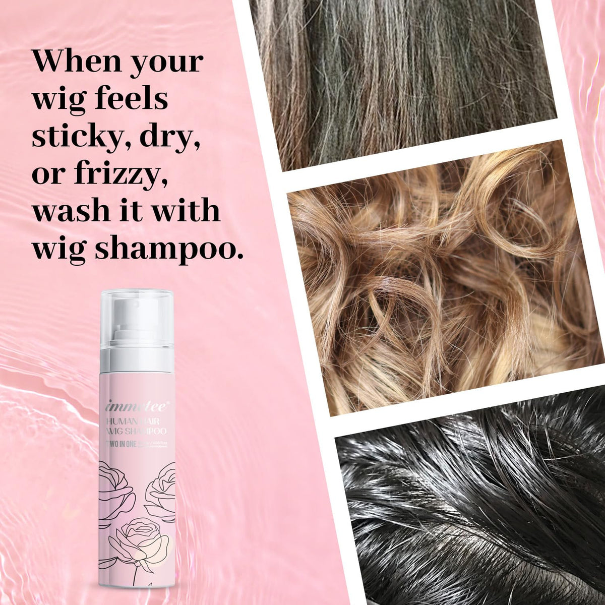 immetee wig soaking bowl showing gentle immersion to remove buildup effectively
