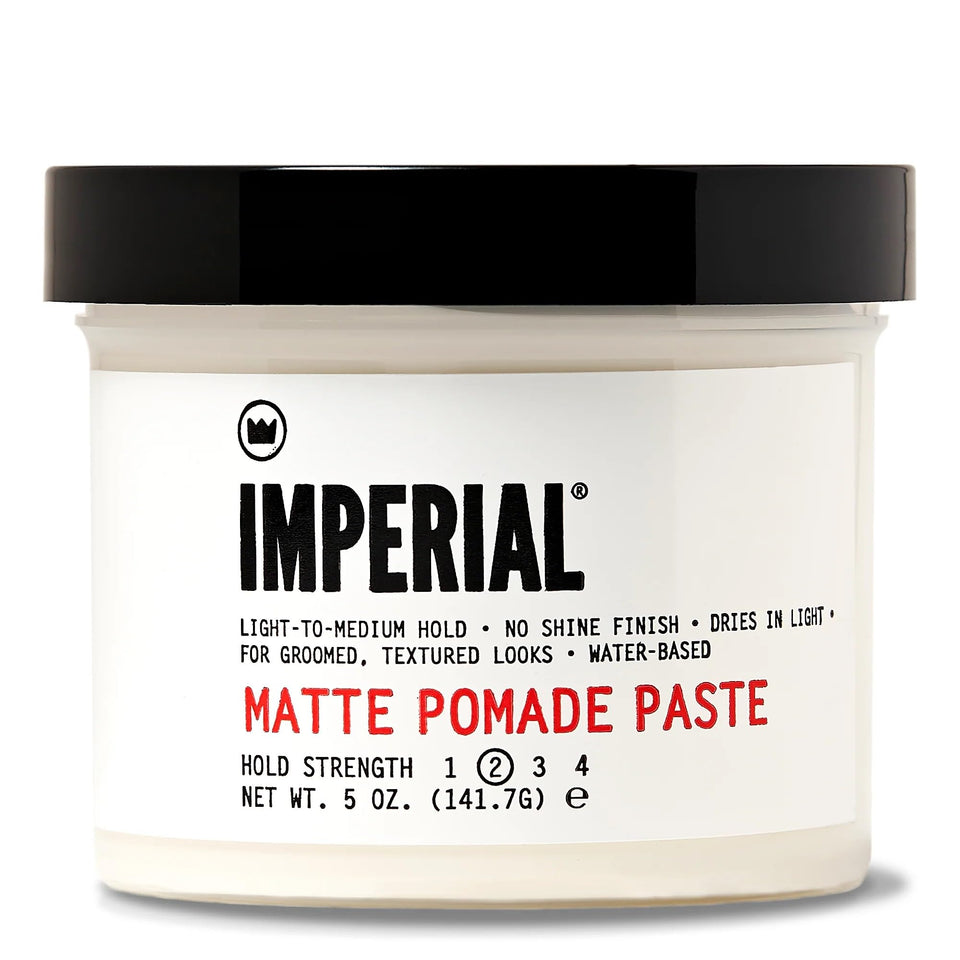 Imperial Barber Grade matte pomade front jar showing clean packaging and brand