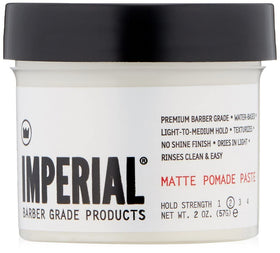 Imperial Barber matte paste front jar showing clean branding and compact size
