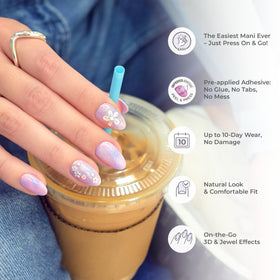 imPRESS nail being peeled before application showing ease and protective film