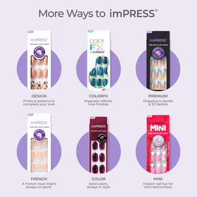 imPRESS application step with press-on nail applied demonstrating fast results