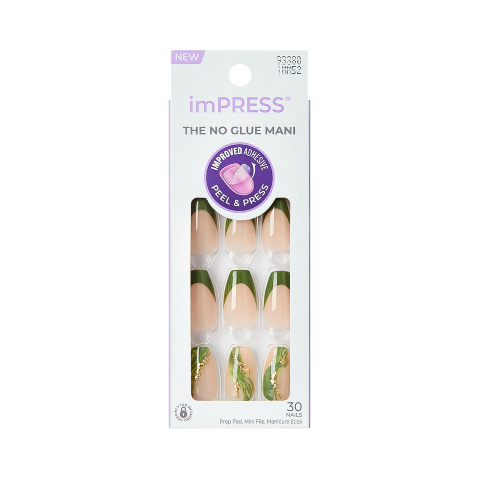 imPRESS front packaging showing Ballerina green design and secure kit contents