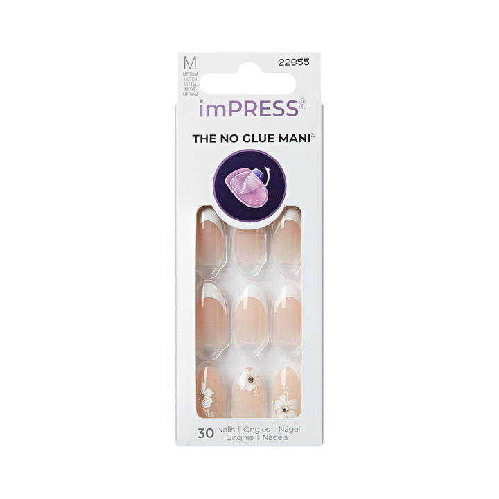 imPRESS Buttercup Shine front view showing full nail set and glossy finish for instant style