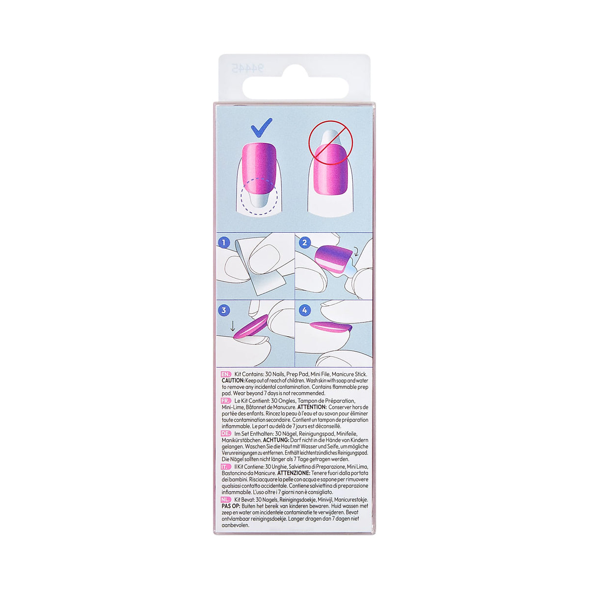 imPRESS removed nail back showing pre-applied adhesive for gentle removal