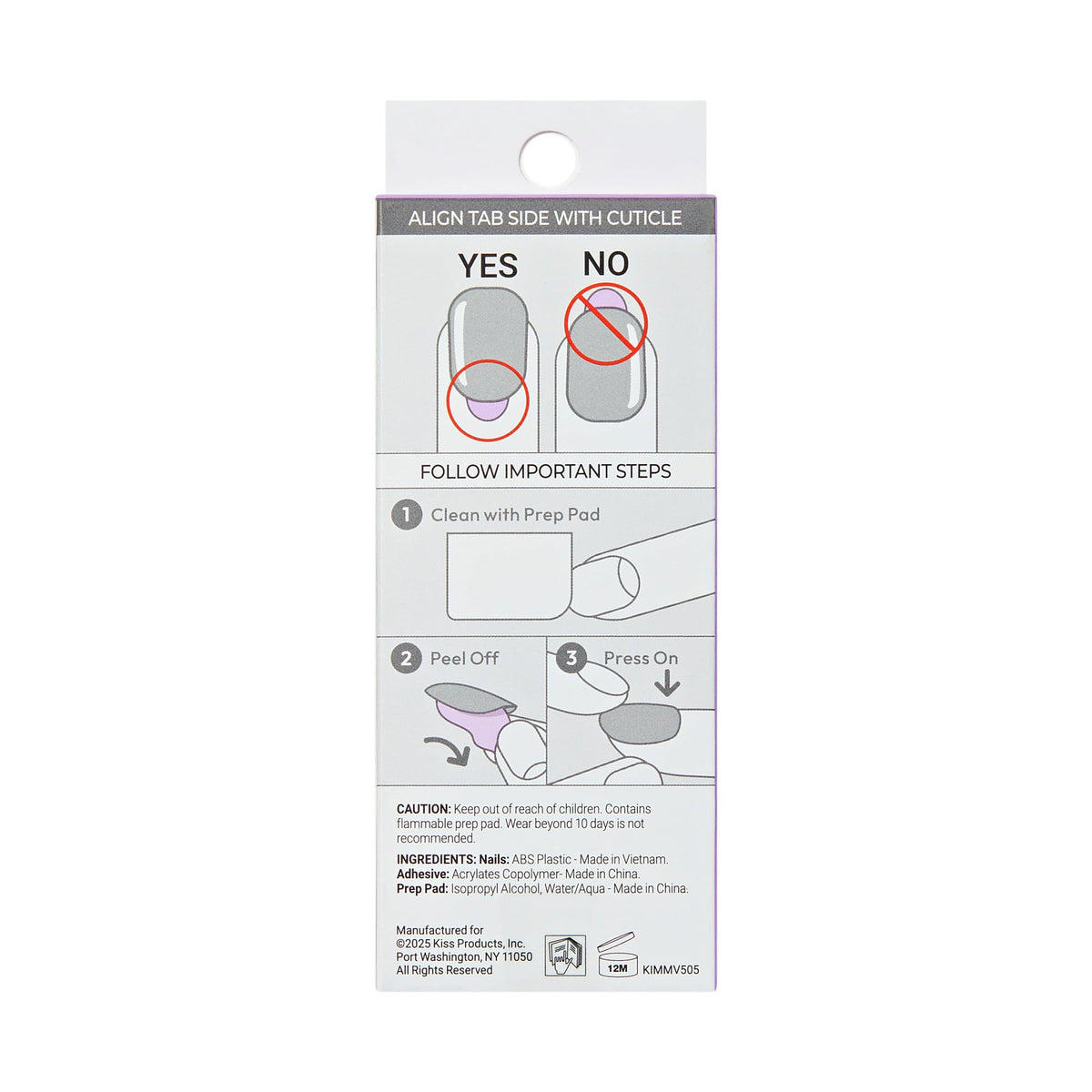 imPRESS prep pad and instruction sheet showing clean application benefit