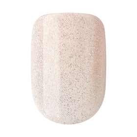 imPRESS lifestyle shot of left hand wearing Rebel chrome nails, polished everyday look