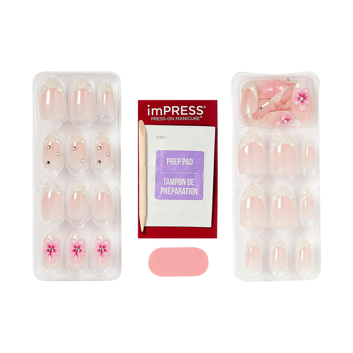 imPRESS kit flatlay with 30 nails and tools for easy application