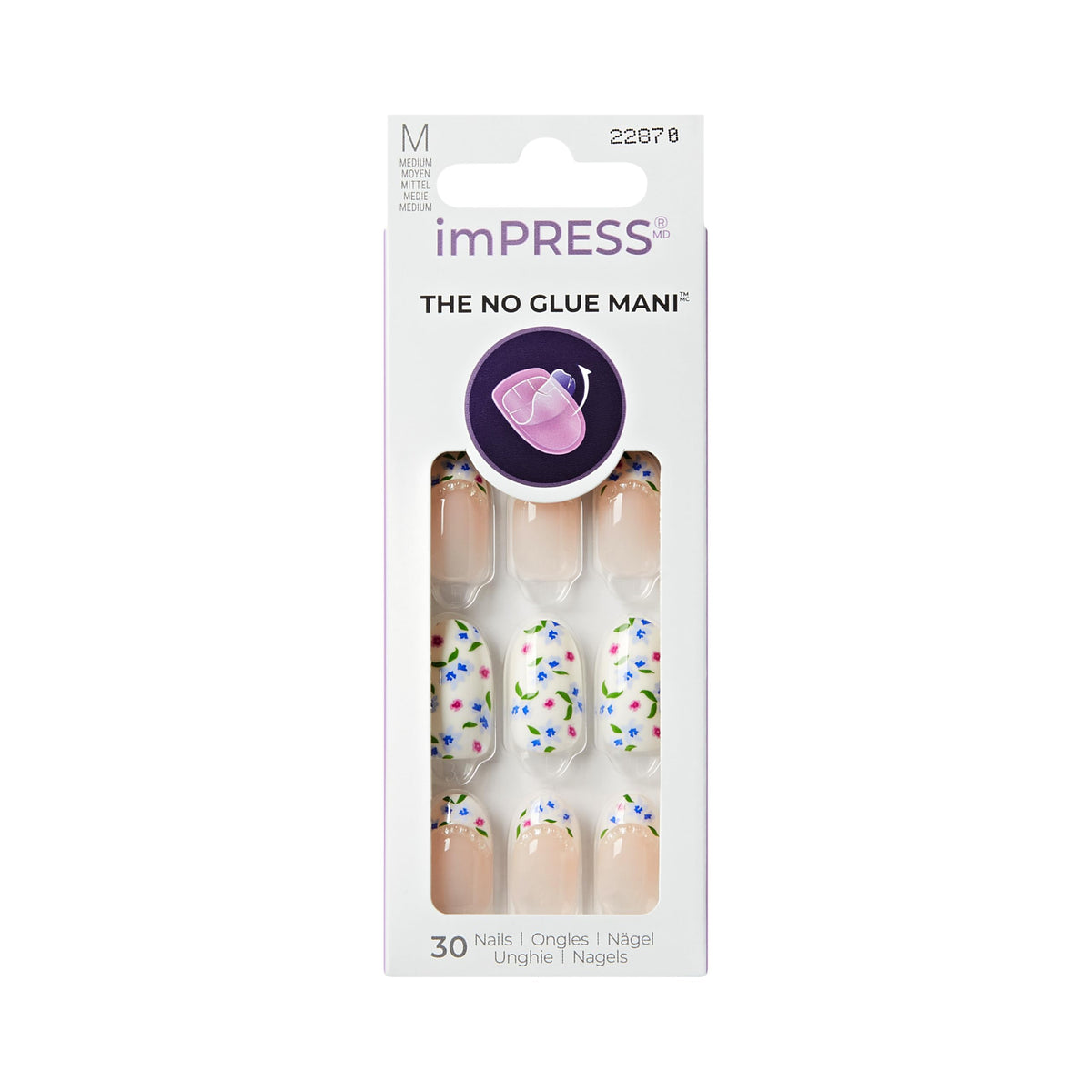 imPRESS front packaging showing Hoppy Mood press-on nails and included tools for easy application