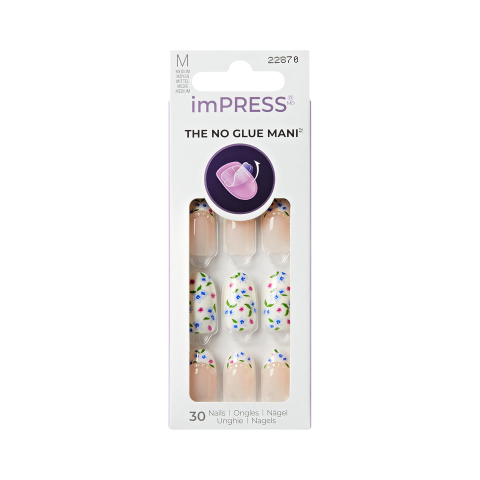 imPRESS front packaging showing Hoppy Mood press-on nails and included tools for easy application