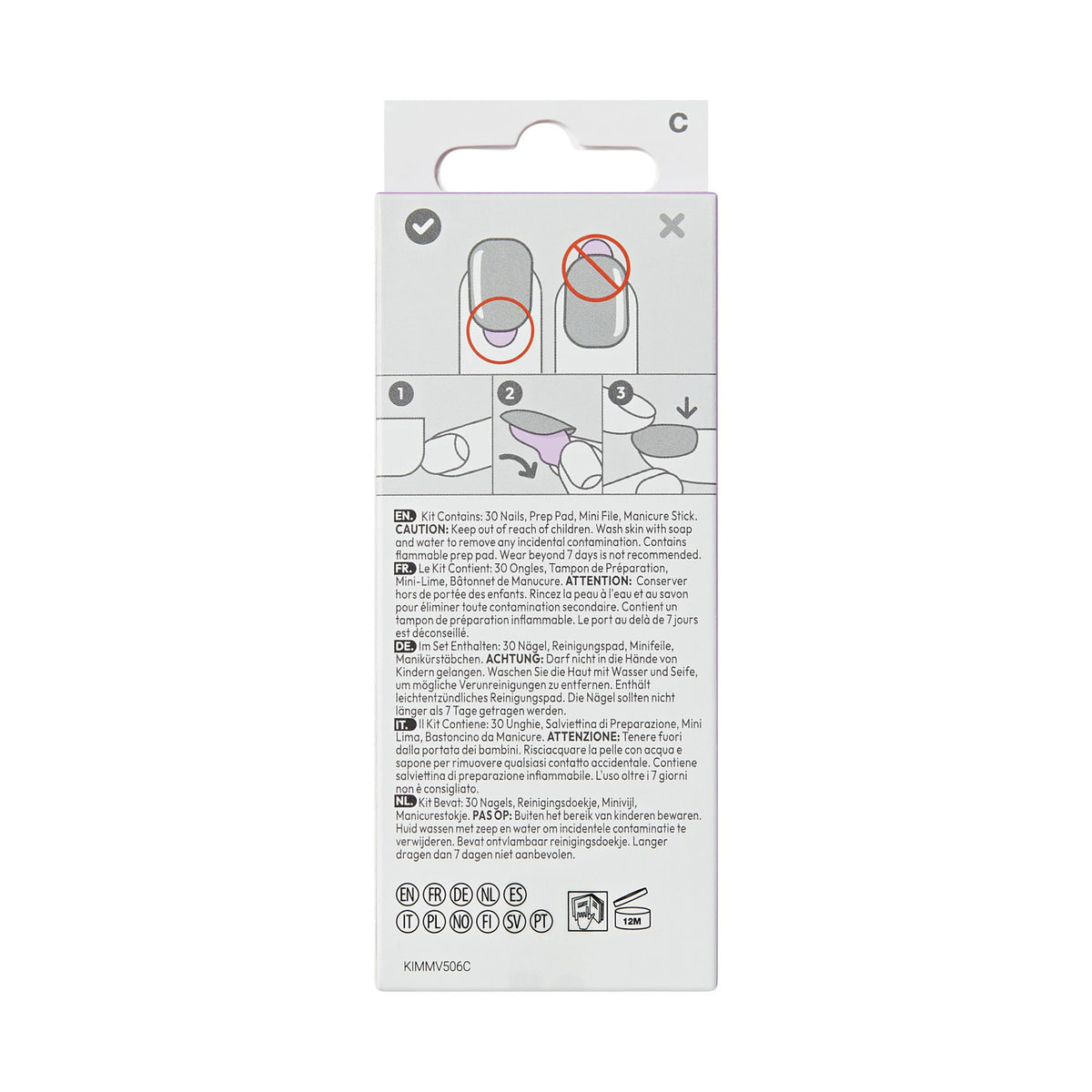 imPRESS instruction sheet close-up showing simple steps for peel, press and go application