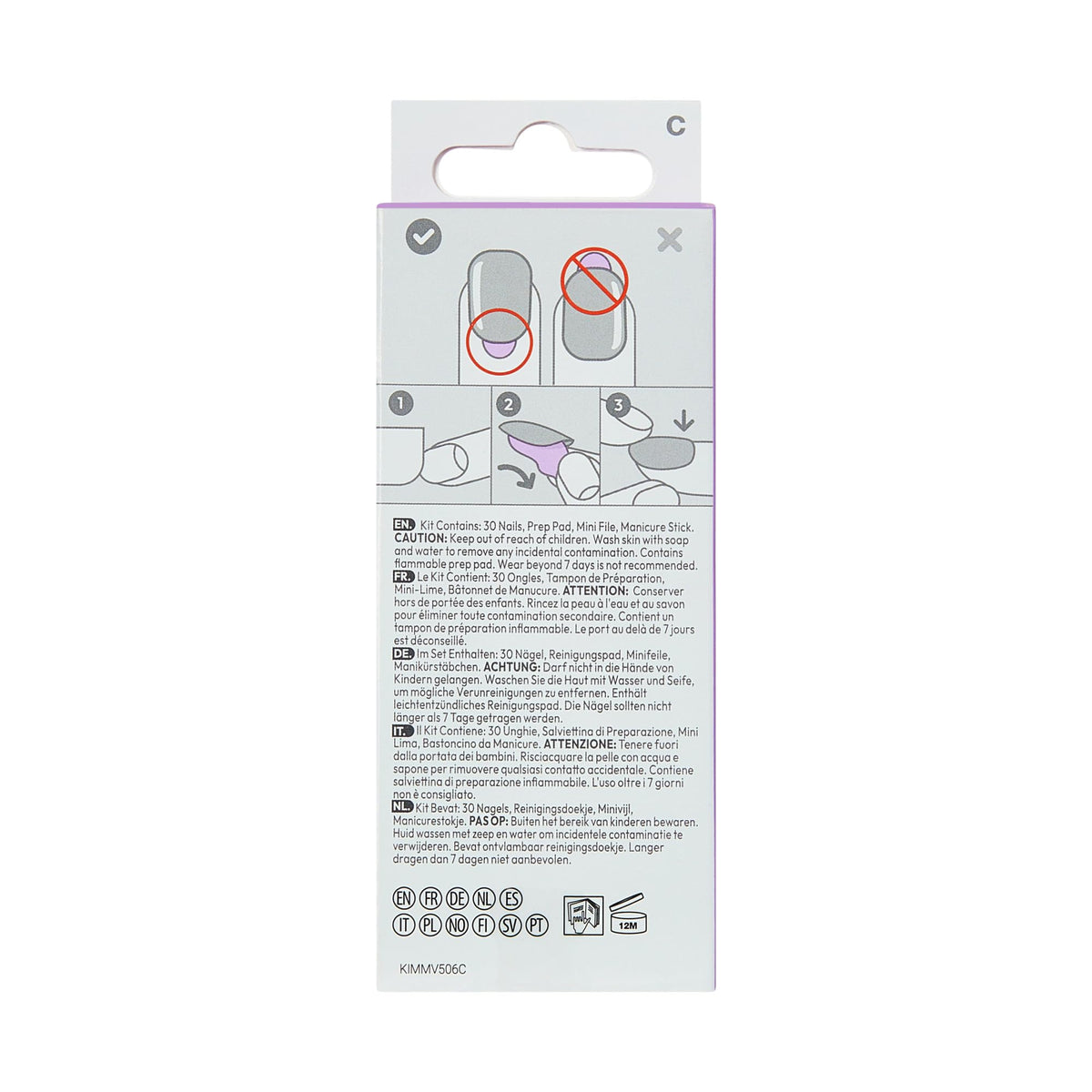 imPRESS instruction sheet and kit contents for simple application