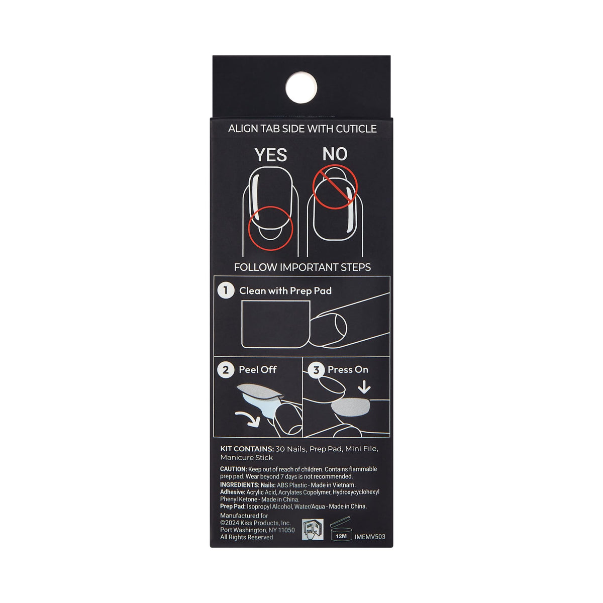 imPRESS instruction sheet and prep pad for clean long-lasting adhesion