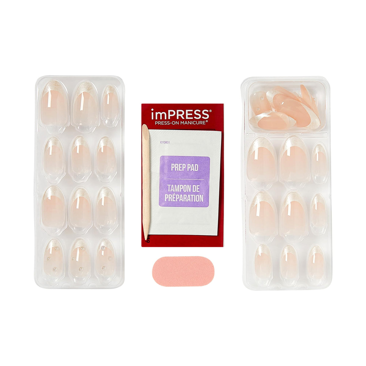 imPRESS hand wearing medium almond nails showing realistic scale and elegance