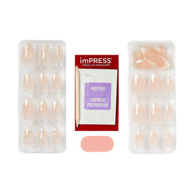 imPRESS hand wearing medium almond nails showing realistic scale and elegance
