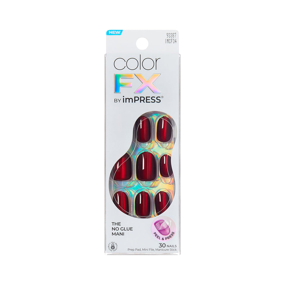 imPRESS front packaging showing kit contents and chrome red benefit: ready-to-wear look