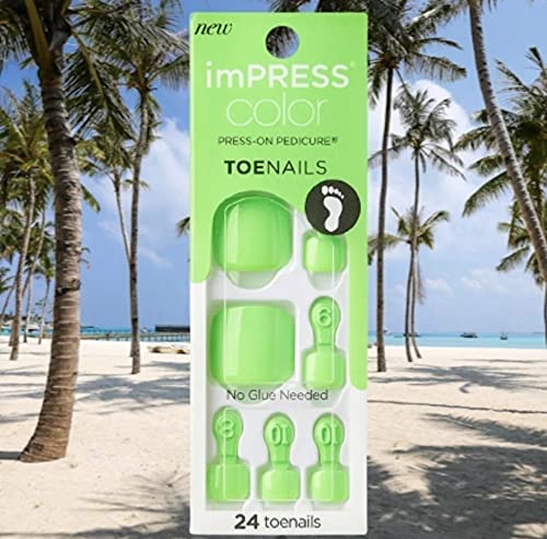 Impress Kiss close-up of glossy neon green finish highlighting shine and smooth texture