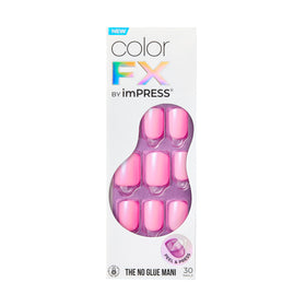 imPRESS lifestyle model wearing 'Late Night' pink high-gloss nails