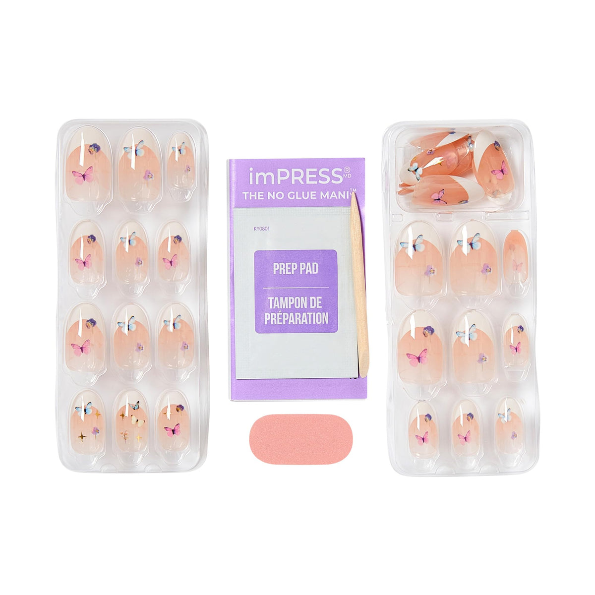 imPRESS spread of 30 nails showing varied sizes for custom fit