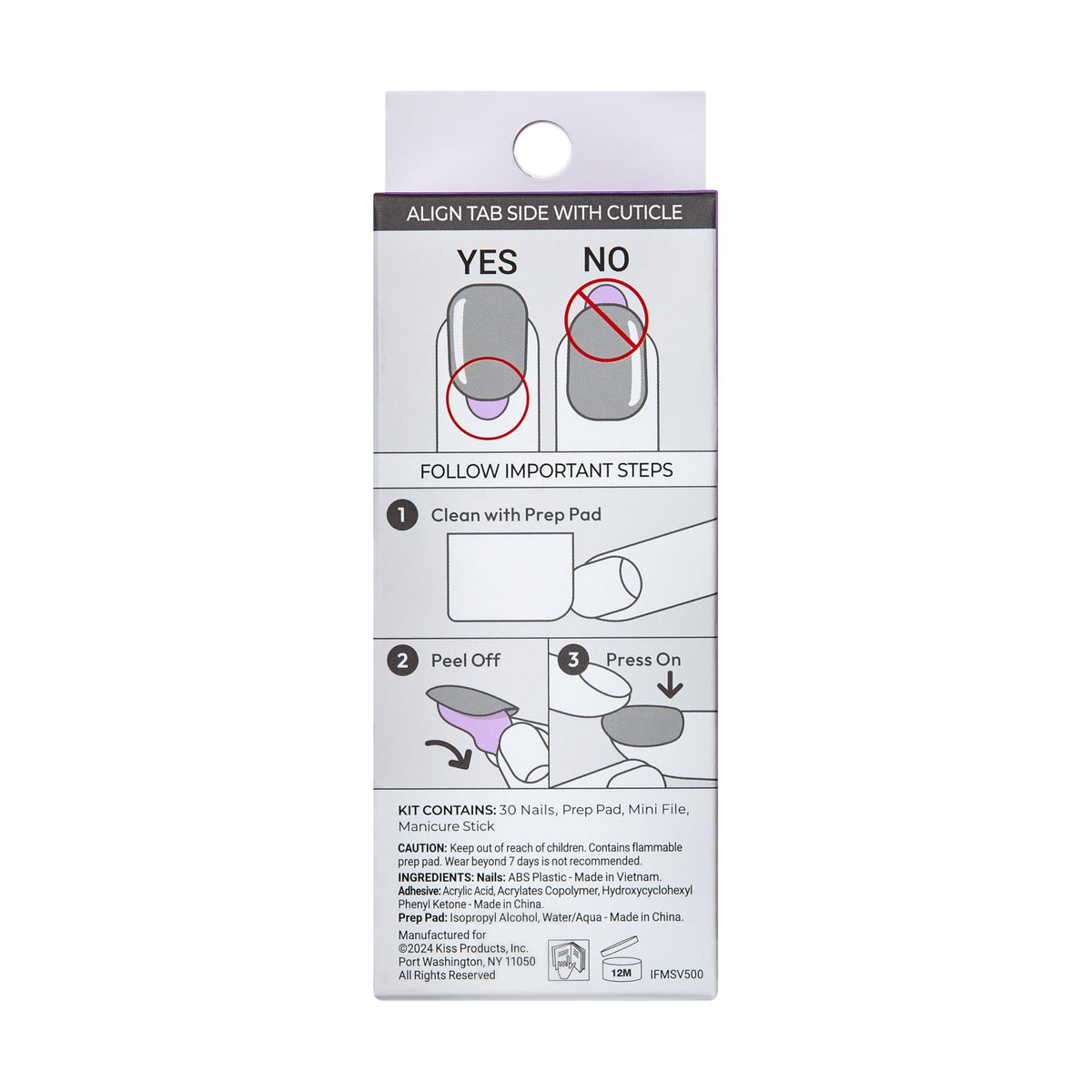 imPRESS packaging back label showing instructions for simple use