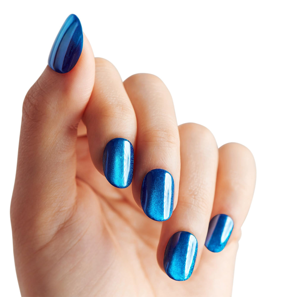 imPRESS close-up of pearlescent blue finish highlighting high-gloss reflective effect